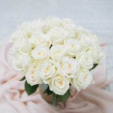 White Pure Long Stem Roses

